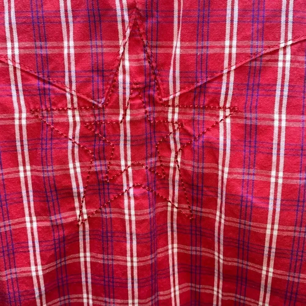 Wrangler National Patriot Red/White/Blue stars button pearl snap shirt - Picture 4 of 10